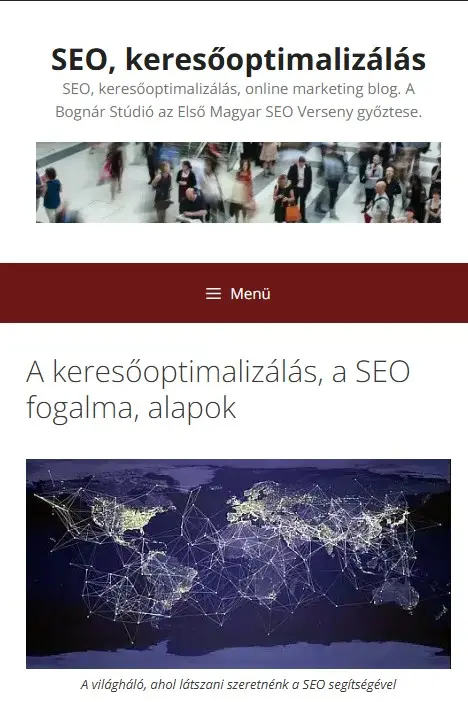Mobil képernyőn reszponzív arculattal ez a blog