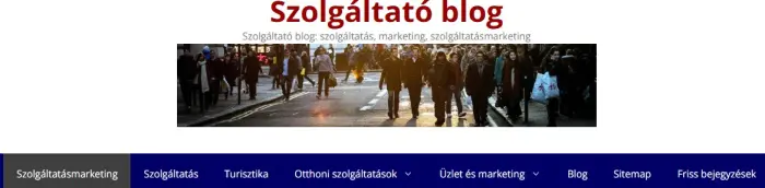 A Szolgáltató Blog menüstruktúrája